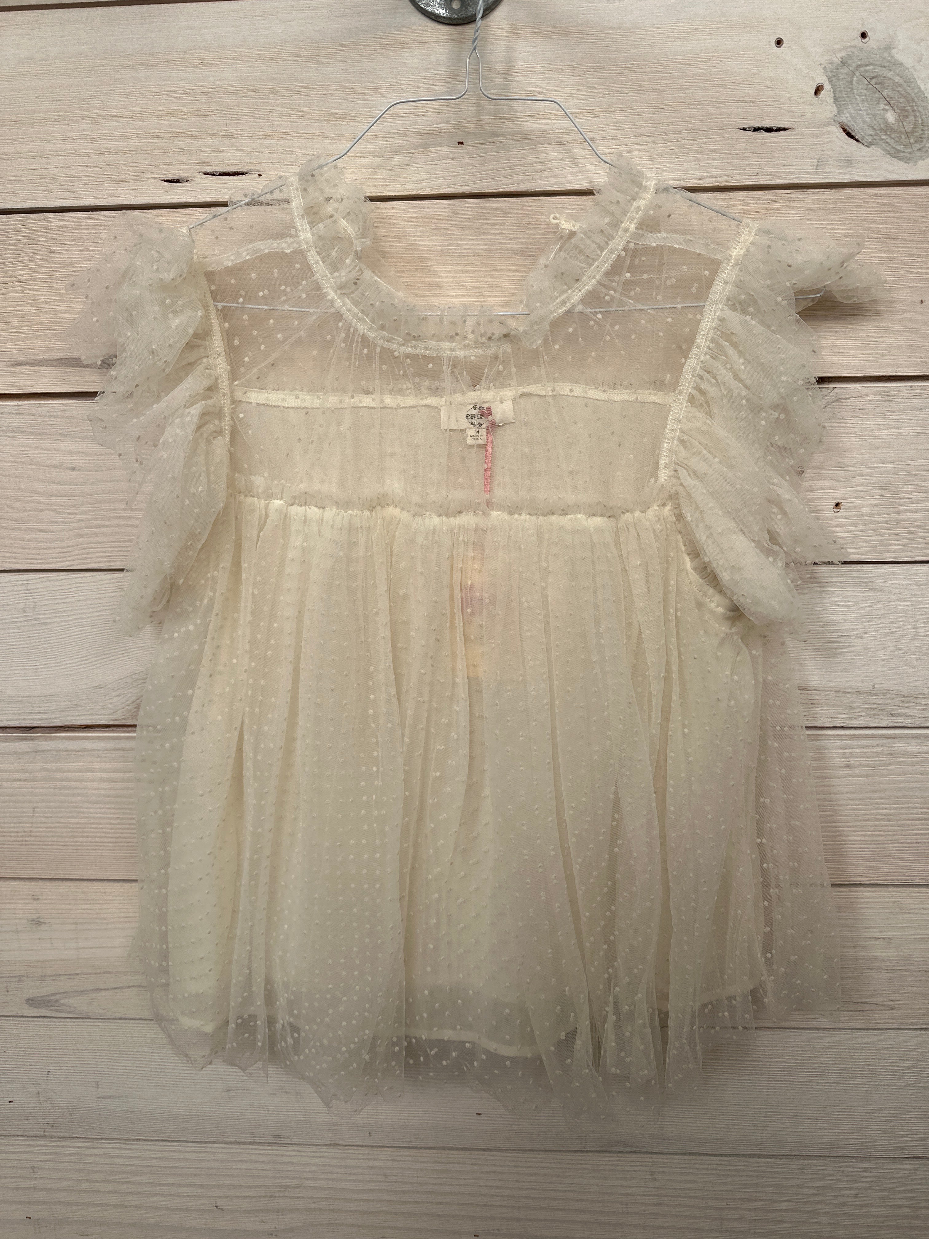 IVORY POLKA DOT BLOUSE