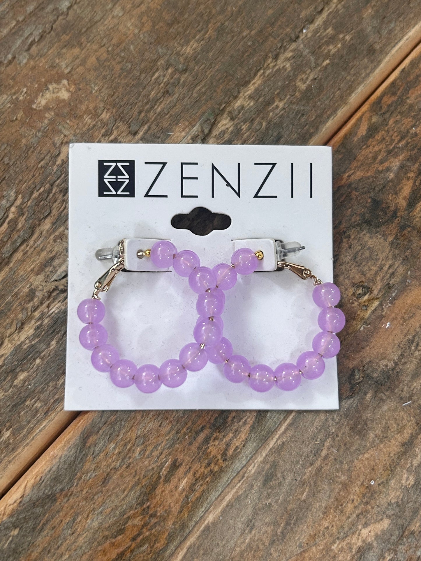 SMALL GLASS BEAD HOOP EARRINGS - LAVENDER - Pharm Favorites by Economy Pharmacy