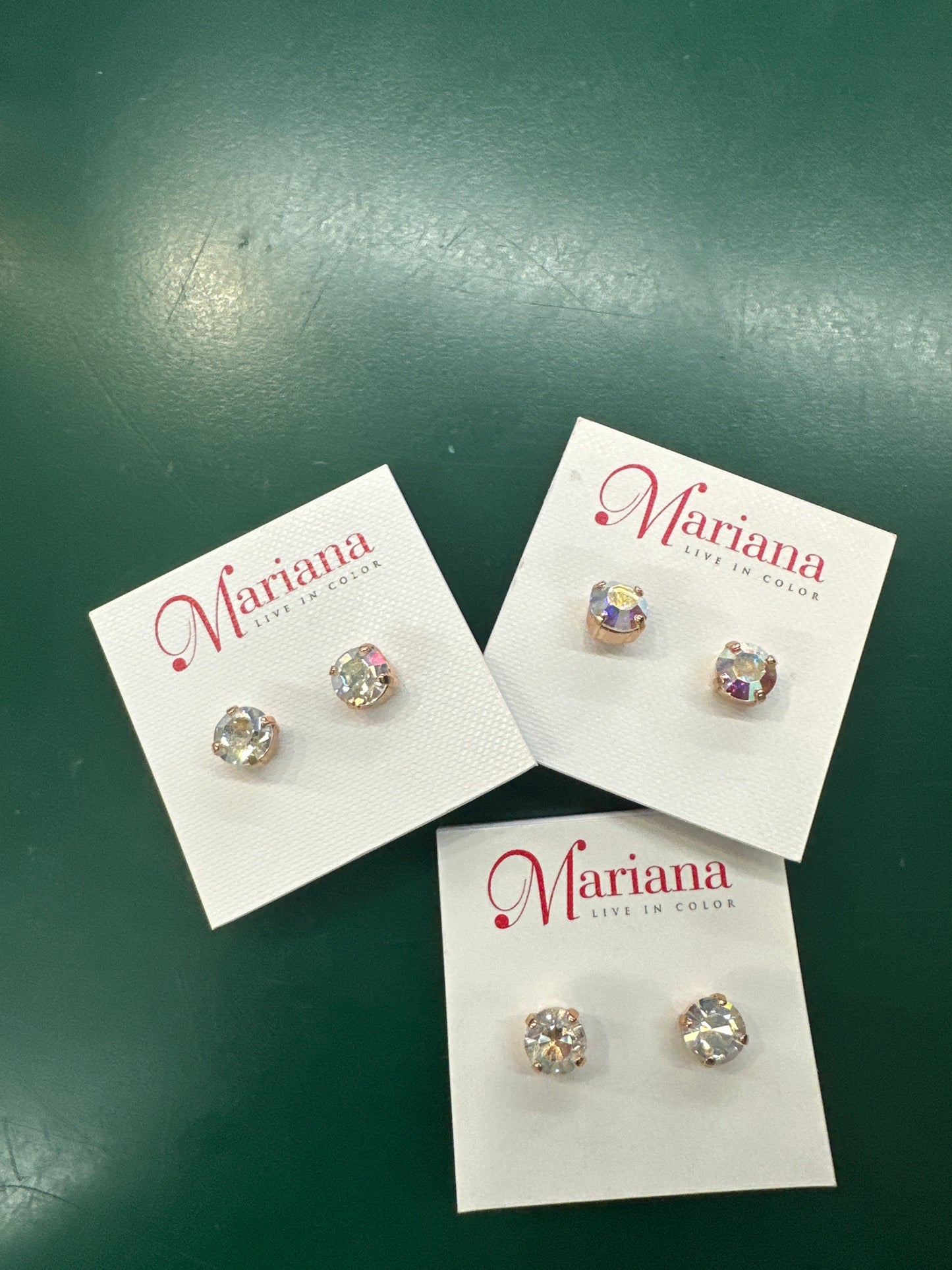 MARIANA ROSE GOLD STUD EARRINGS - SILVER