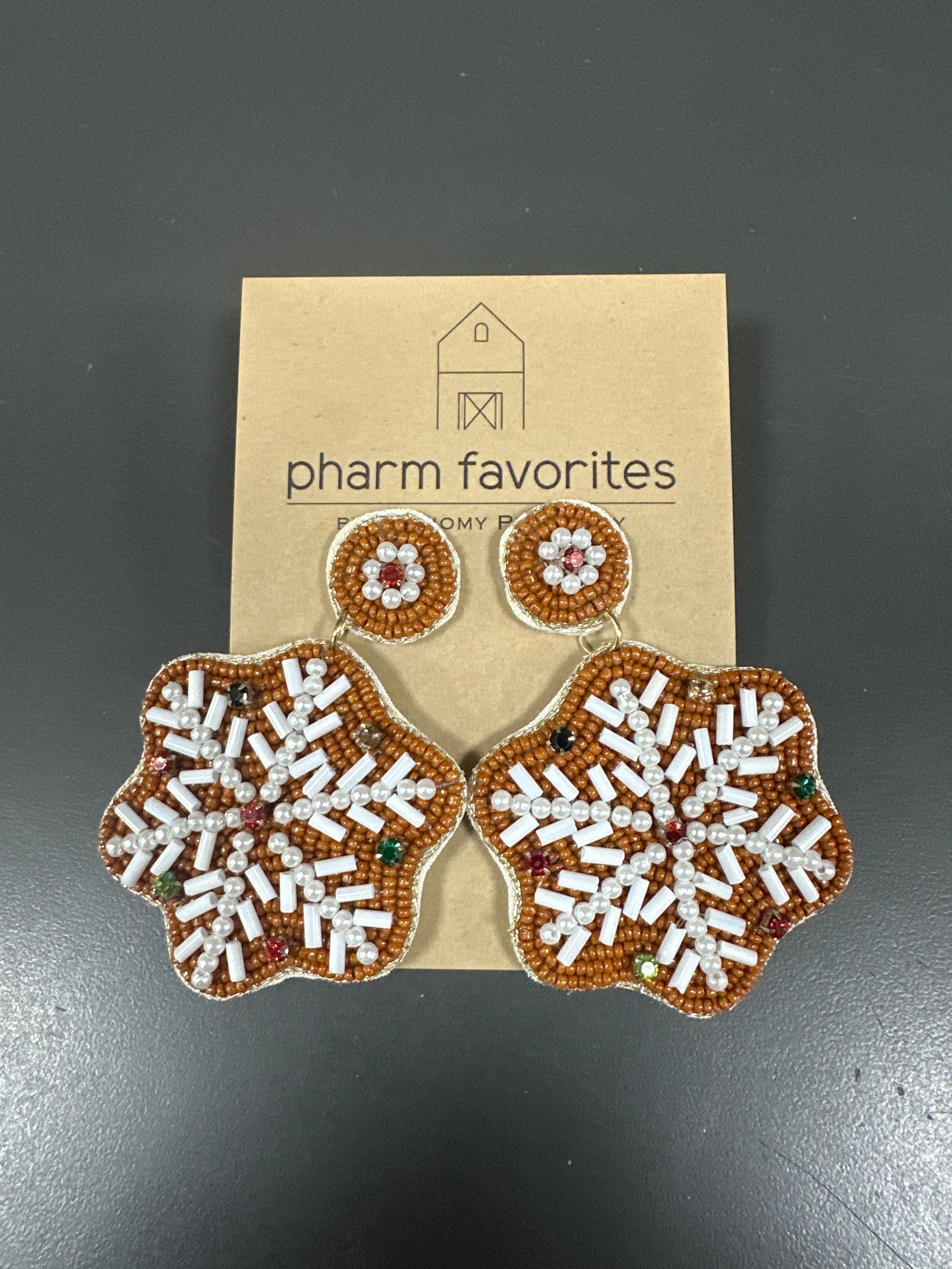 GINGERBREAD SNOWFLAKE EARRING
