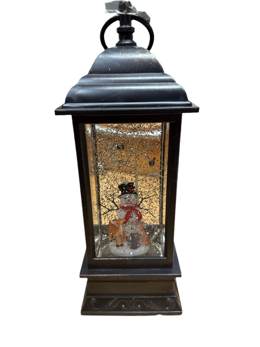 SNOWMAN & TREE BLACK SNOWGLOBE