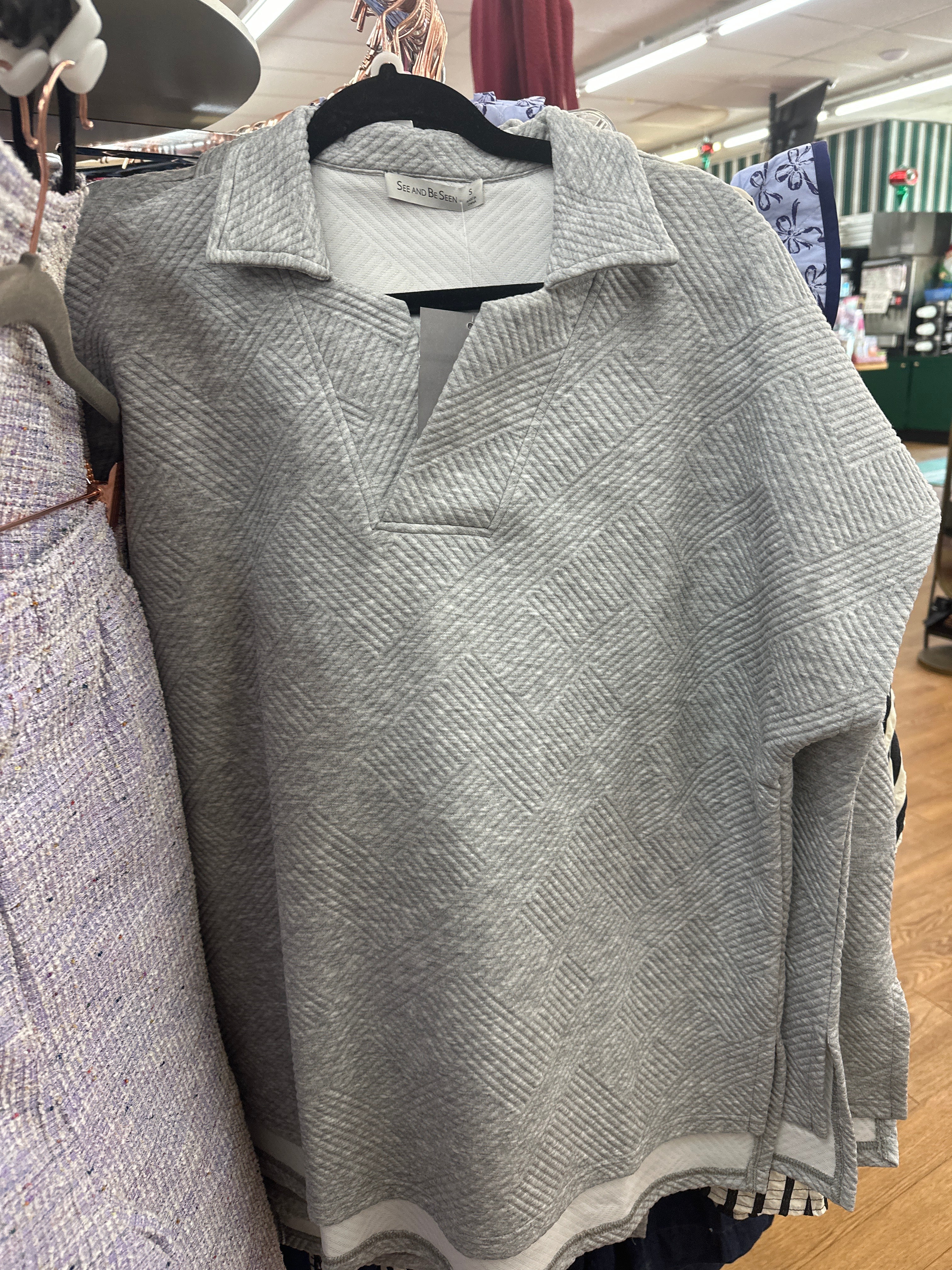 TEXTURED 2PC SHORT SET - GREY