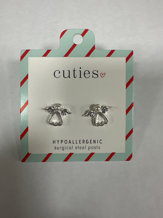 SILVER ANGELS WITH PEARLS EARRINGS