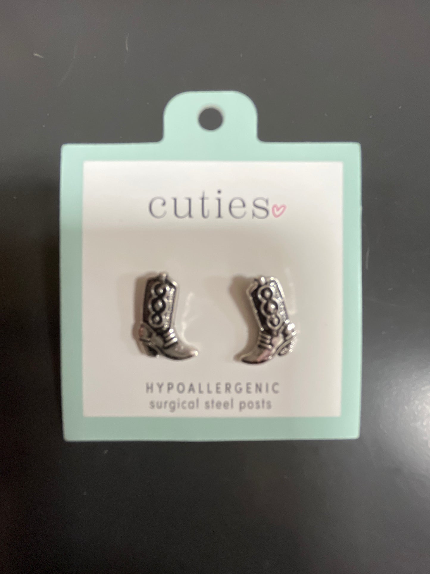 SILVER WESTERN BOOTS EARRINGS