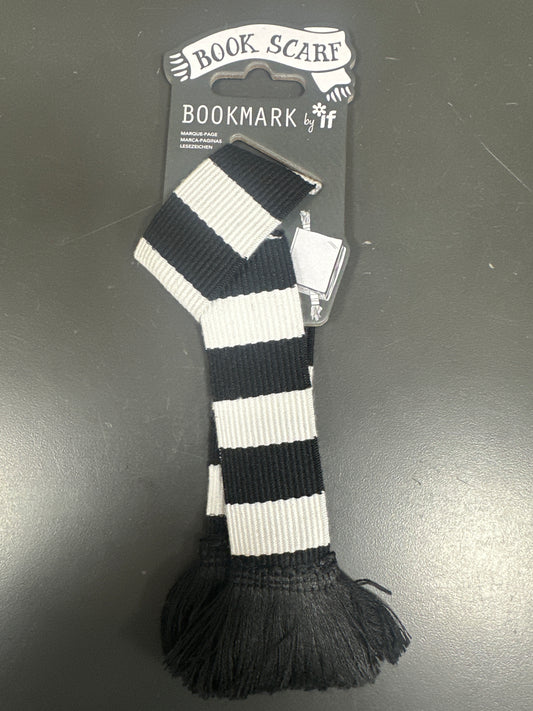 BOOK SCARF BOOKMARK - BLACK & WHITE