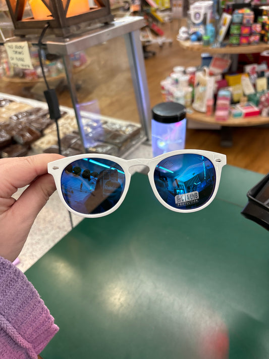 GLOSS WHITE/BLUE MIRROR LENS