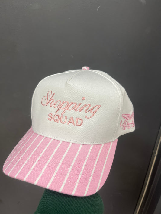 PINK STRIPED HAT - SHOPPING SQUAD