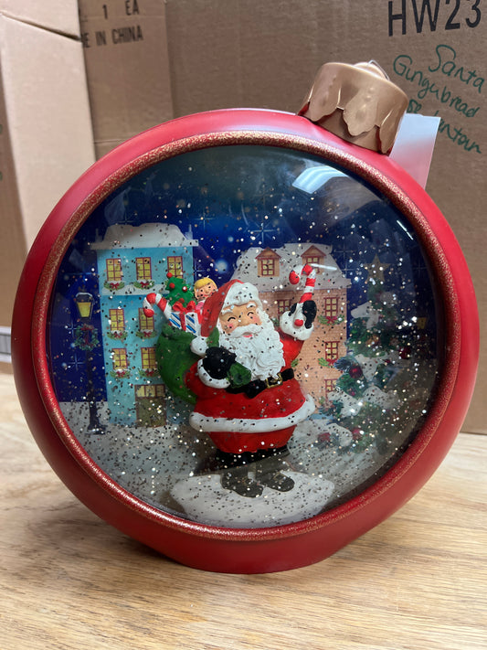 SANTA RED ORNAMENT GLITTER LANTERN (Copy)