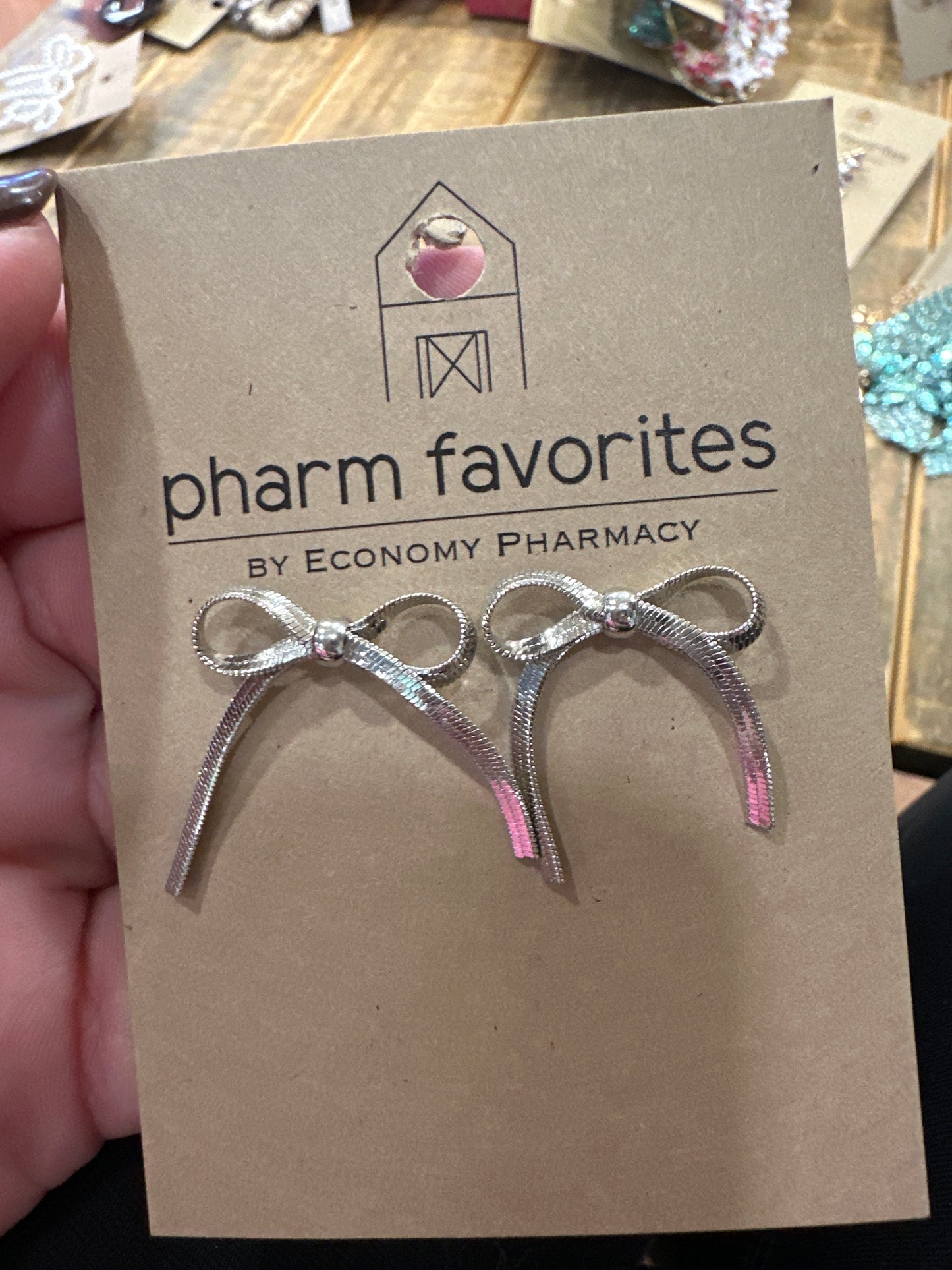 SILVER BOW EARRINGS