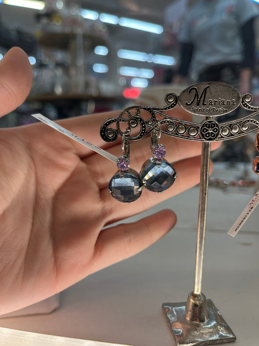 SLVR GRAY BLUE PRPL EARRINGS