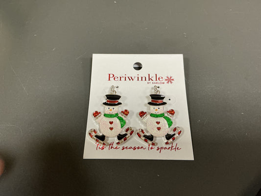 Enamel Ice Skating Snowman Earrings