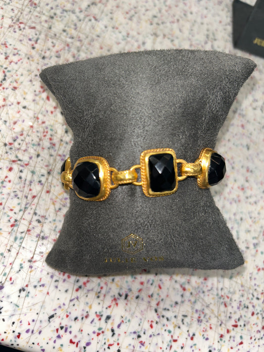 SAVOY DEMI BRACELET GOLD OBSIDIAN BLACK
