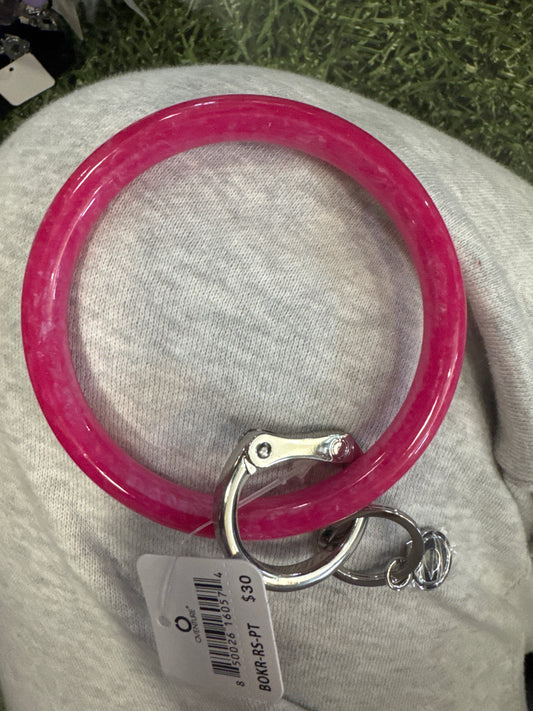 RESIN BIG O KEY RING - PINK TOPAZ