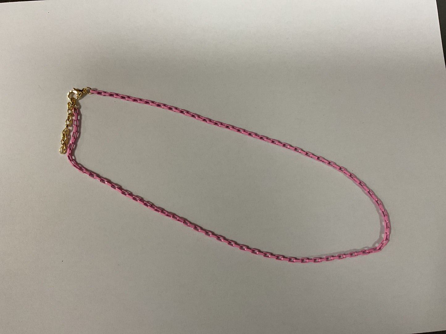 METAL COLORED SQUARE LINK NECKLACE