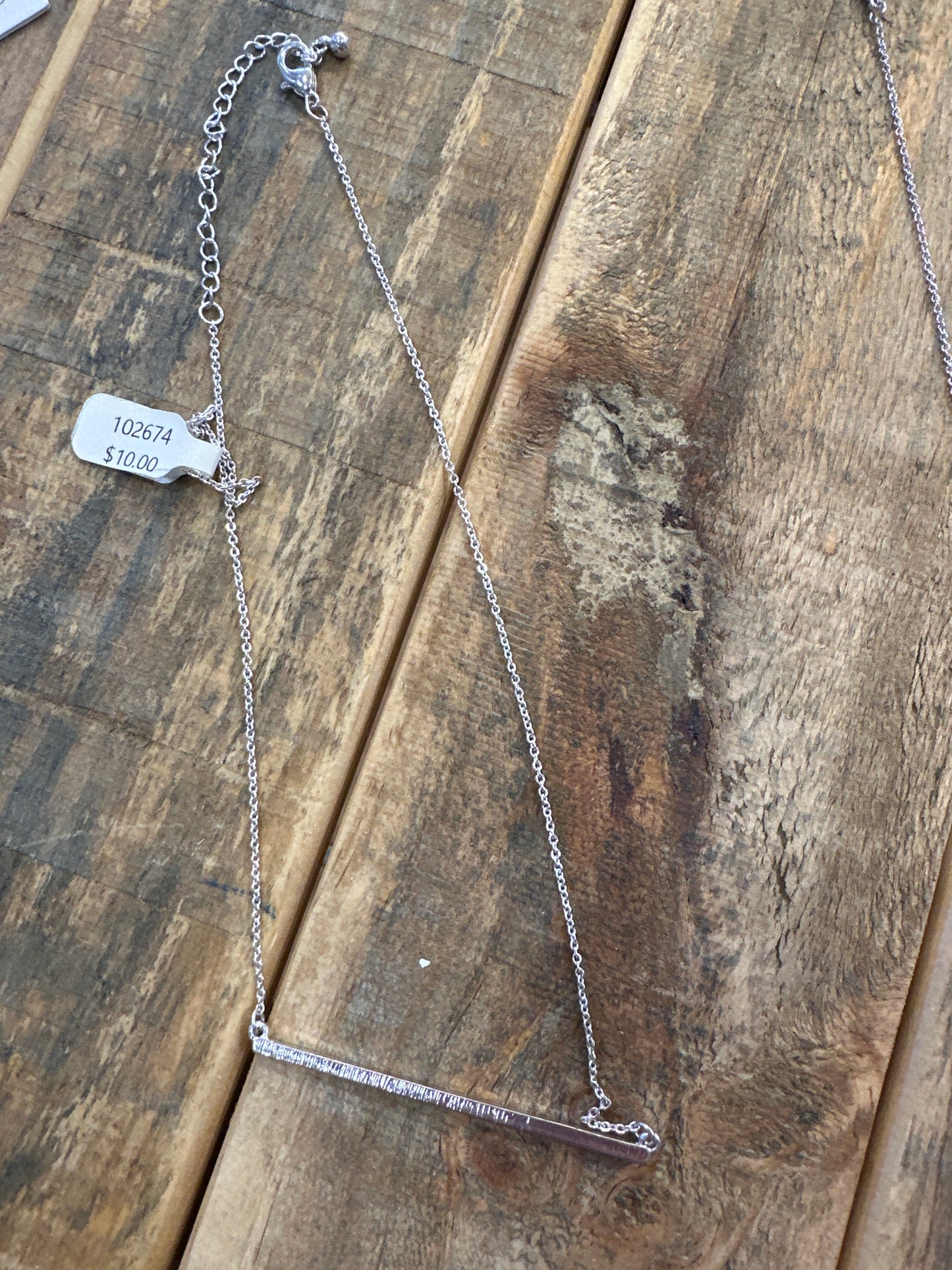 SILVER BAR NECKLACE