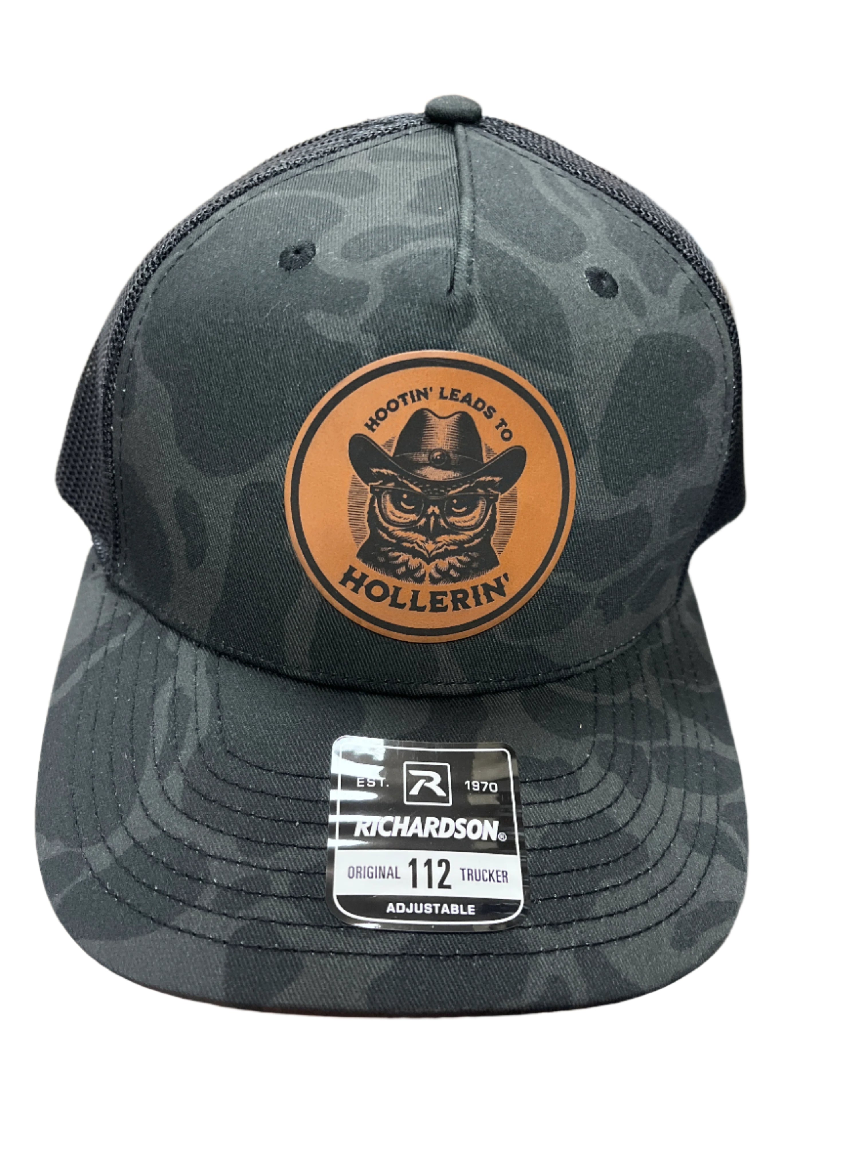 BLACK CAMO HAT - HOOTIN' LEADS TO HOLLERIN'