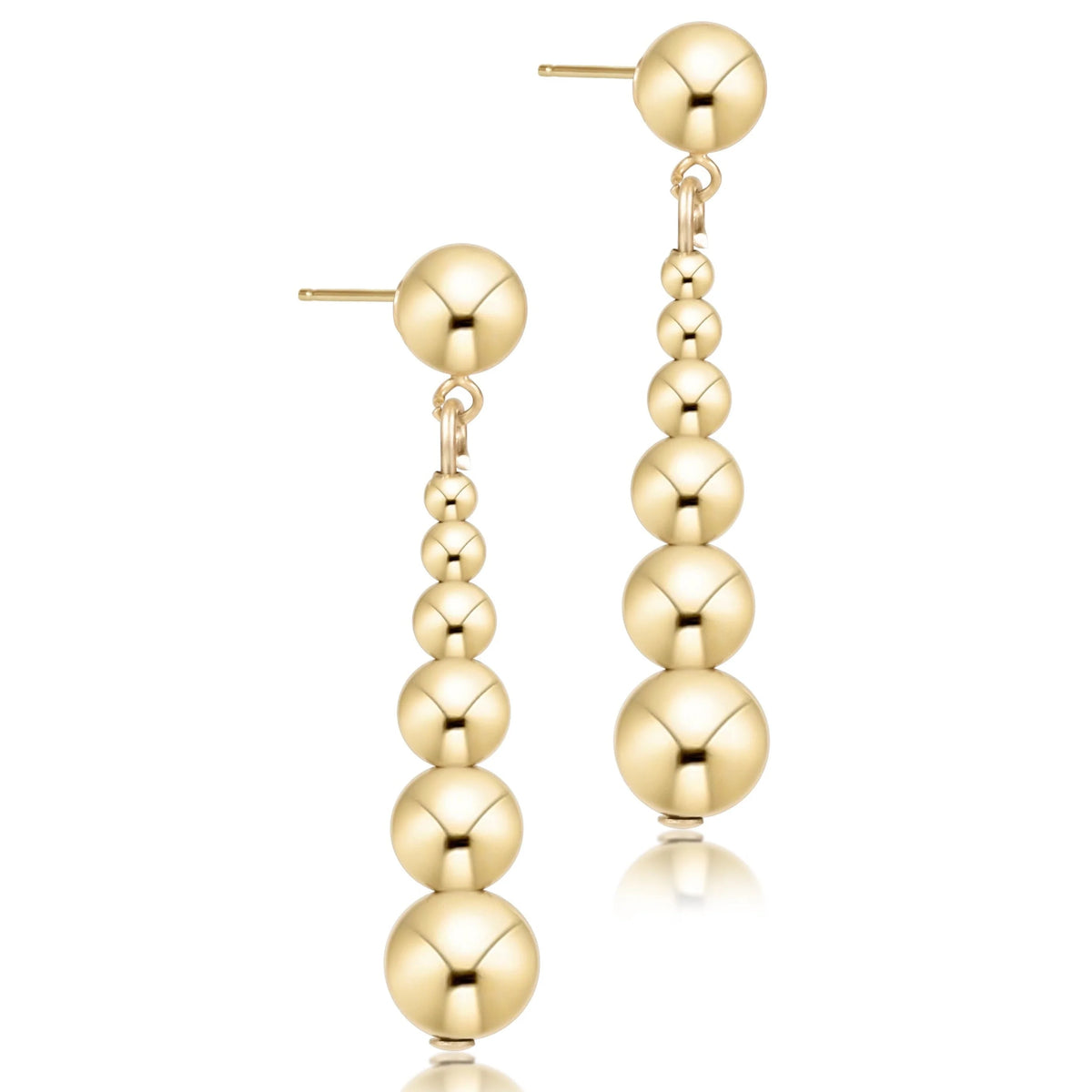 BEADED CLASSIC GRADUATED DROP - GOLD 6MM