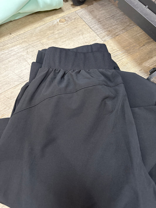 POLY STRETCH STRAIGHT LEG PANTS - BLACK