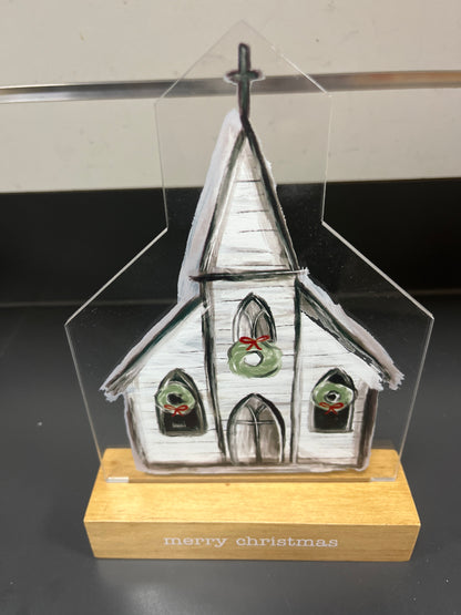 CHURCH LED ACRYLIC XMAS SITTER