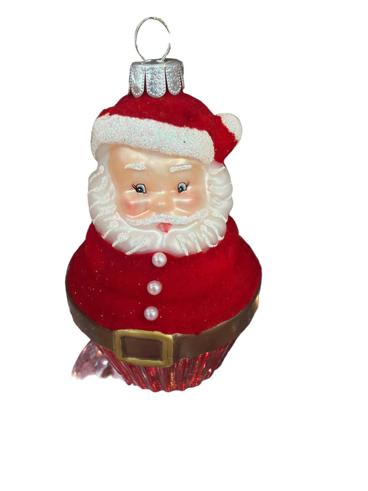 RAZ ORNAMENT-SANTA CUPCAKE