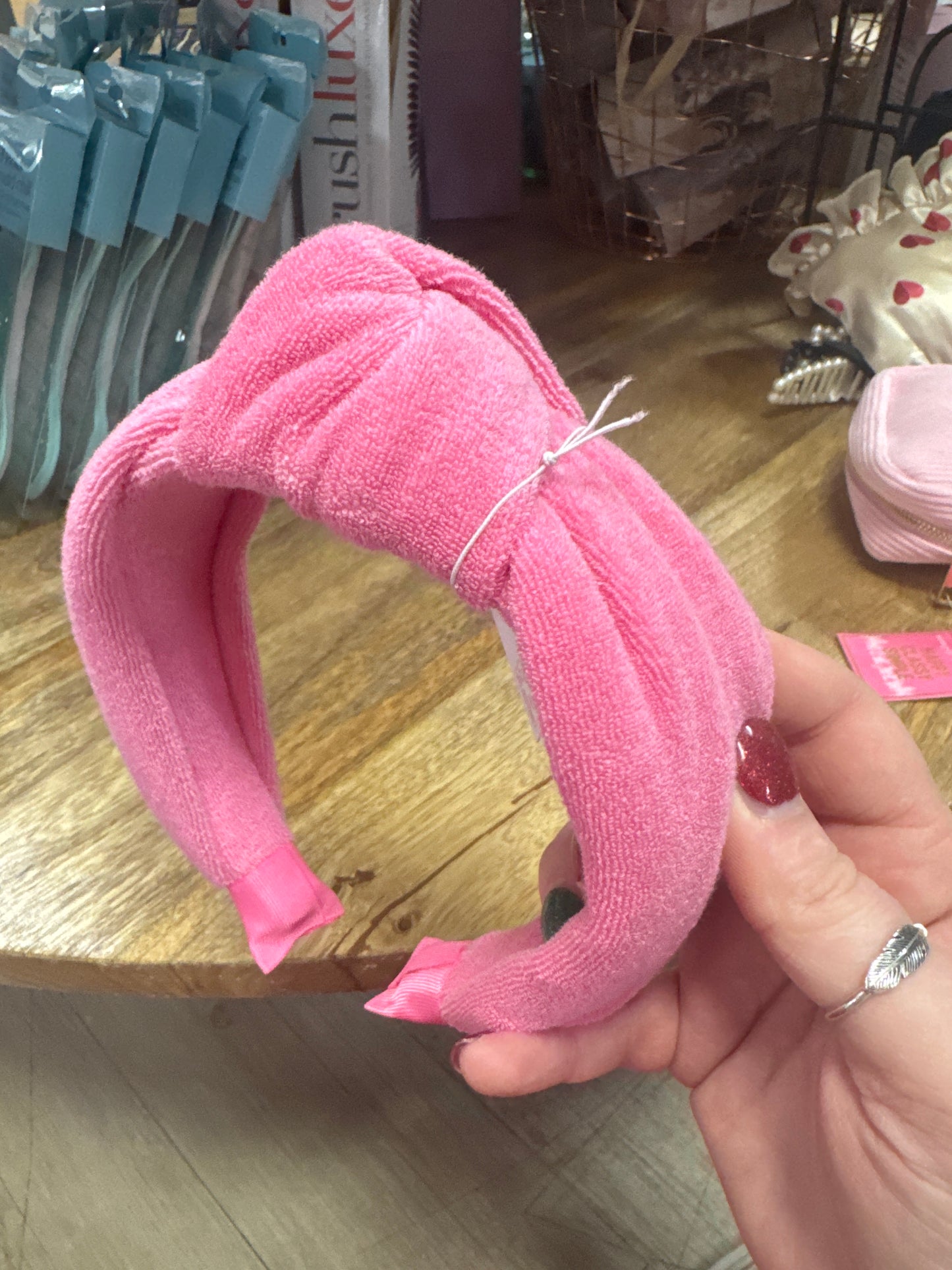 TERRY KNOTTED HEADBAND - PINK