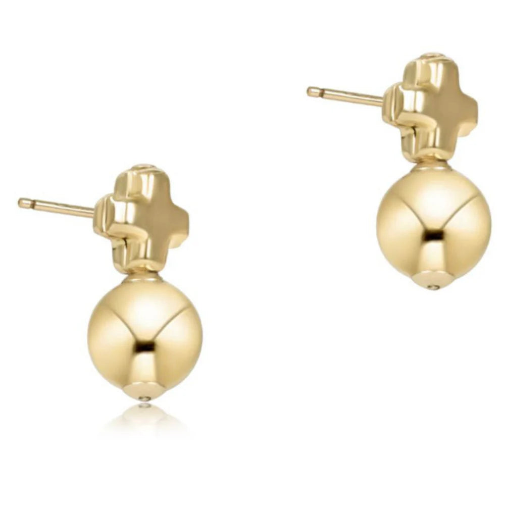 Signature Cross Small Gold Stud - Classic Gold
