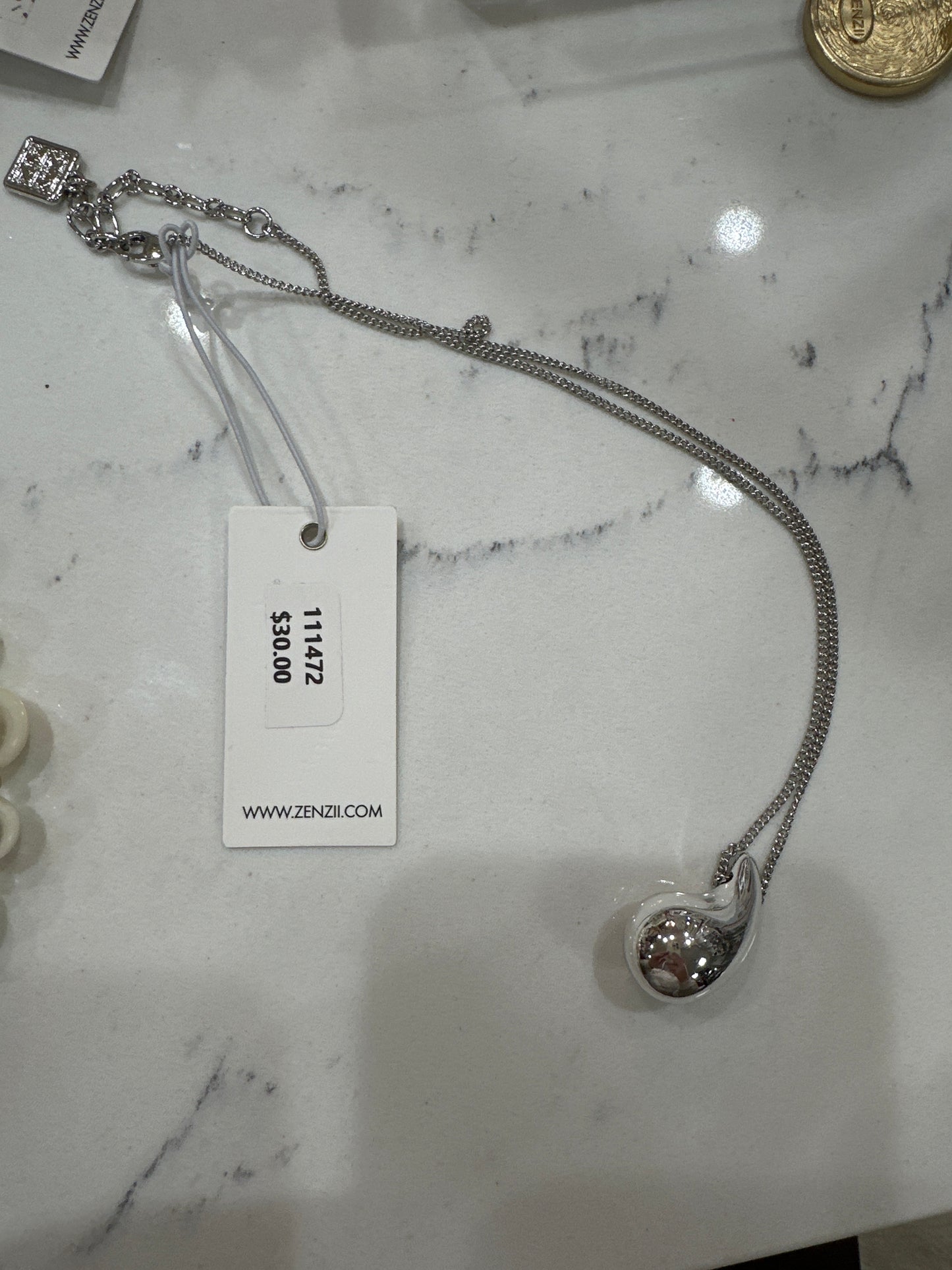 CHUNKY CRESCENT CHARM COLLAR NKLC - SILVER