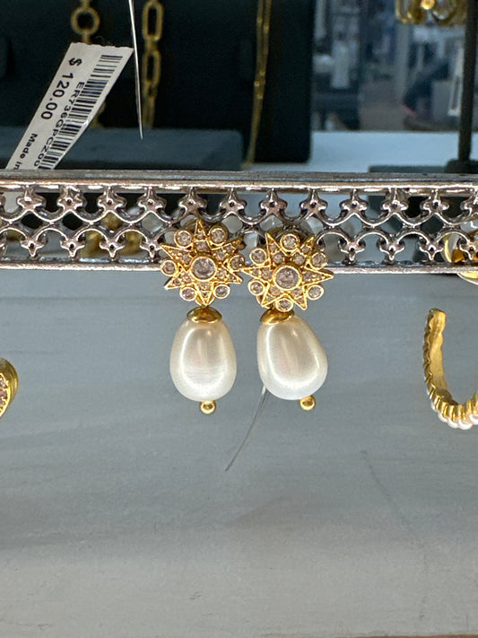 CELESTE DEMI PEARL DROP EARRING CUBIC ZIRCONIA/PEARL