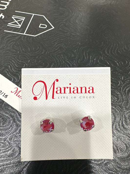 MARIANA EARRINGS - SLVR - IRI PNK CRYSTAL EARRINGS