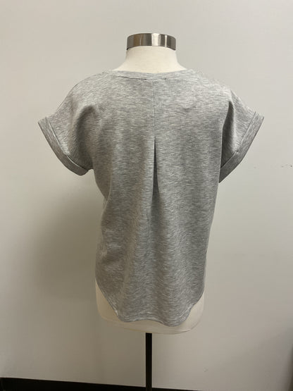 HEATHER GREY TECHNO SUAVE CUFF SLEEVE TEE