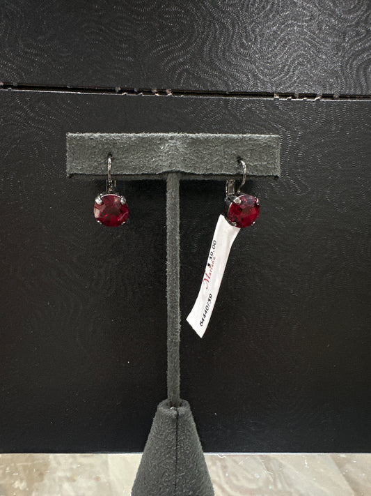 MARIANA EARRINGS - BLK - RED CRYSTAL