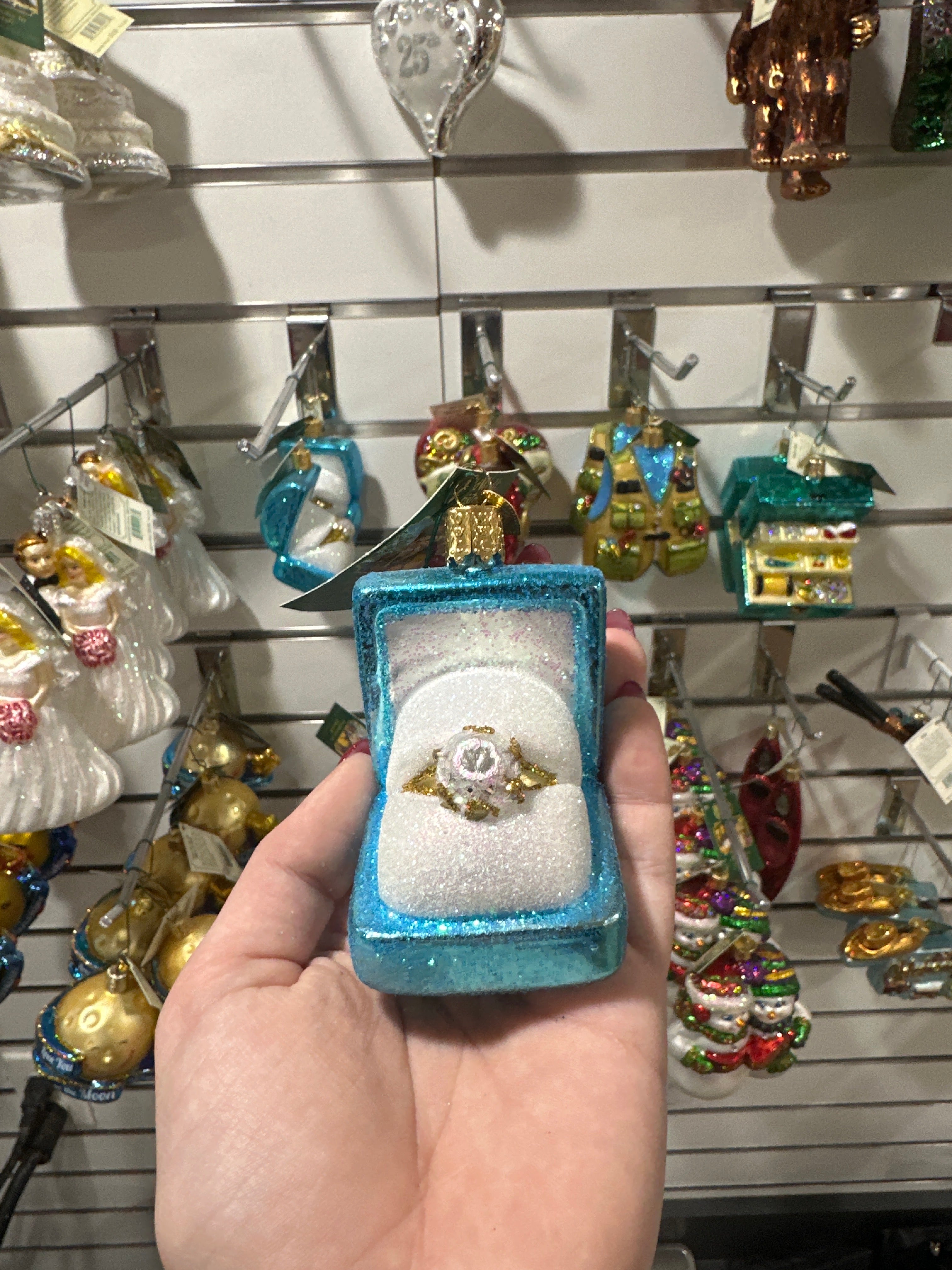 CHRISTMAS ORNAMENT - SOMETHING BLUE RING BOX