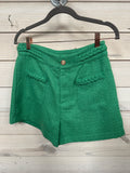 GREEN SHORTS W/BRAIDED DETAIL
