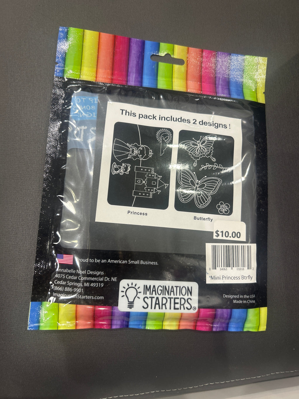 CHALKBOARD COLORING CARDS - MINI PRINCESS BUTTERFLY