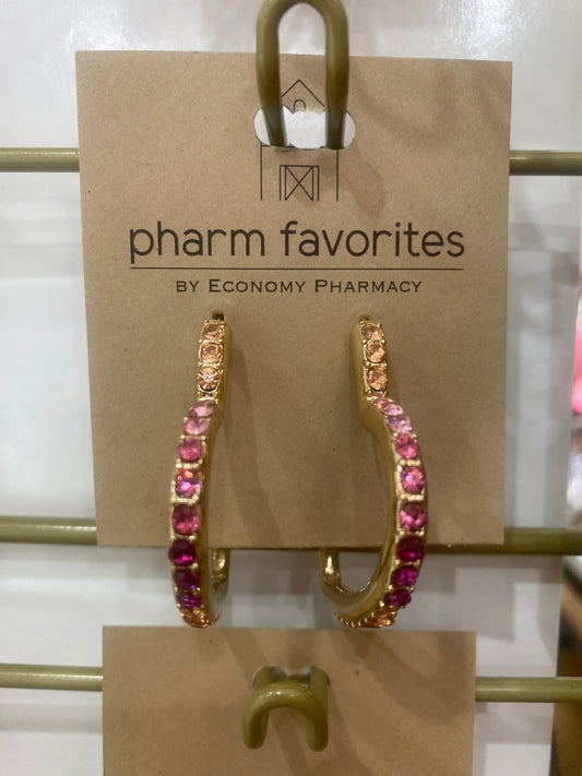 SAINT VALENTINE CZ HEART EARRINGS - PNK MULTI