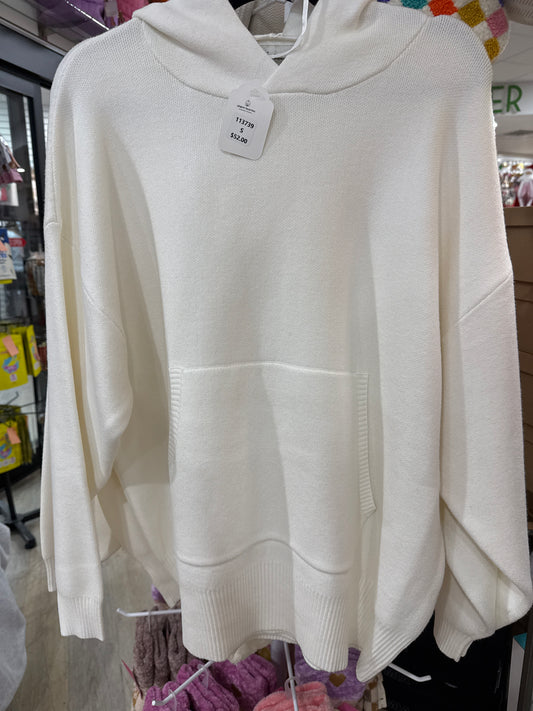 IVORY OVERSIZED HOODIE SWEATER