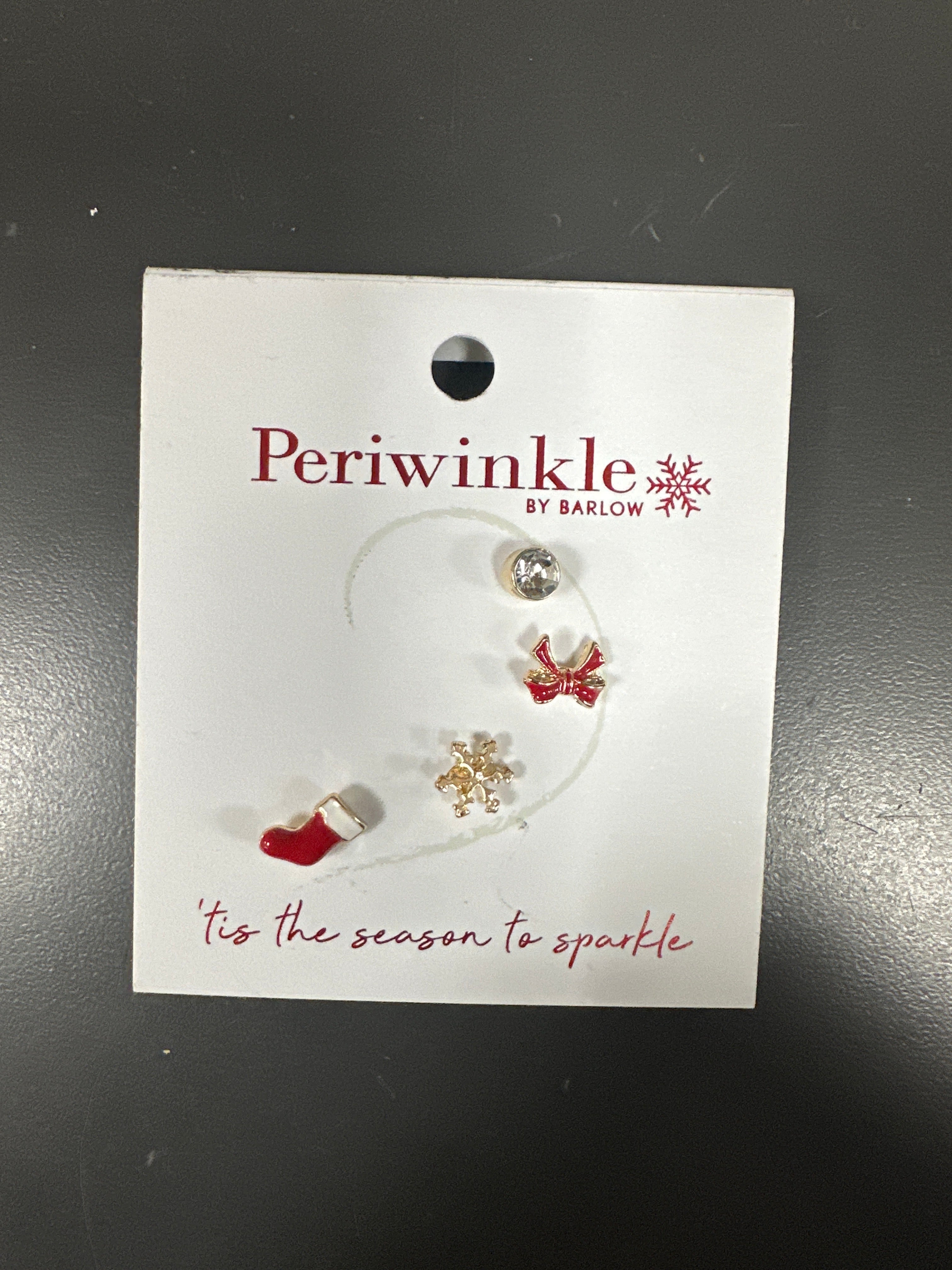 SINGLE STUD CHRISTMAS EARRINGS STOCKING/BOW/SNOWFLAKE/STUD
