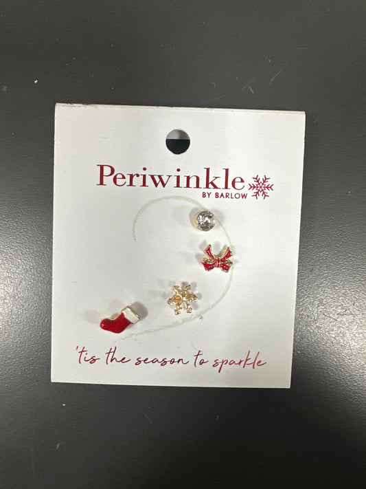 SINGLE STUD CHRISTMAS EARRINGS STOCKING/BOW/SNOWFLAKE/STUD