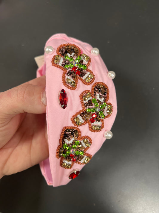 GINGERBREAD MAN HEADBAND - PINK
