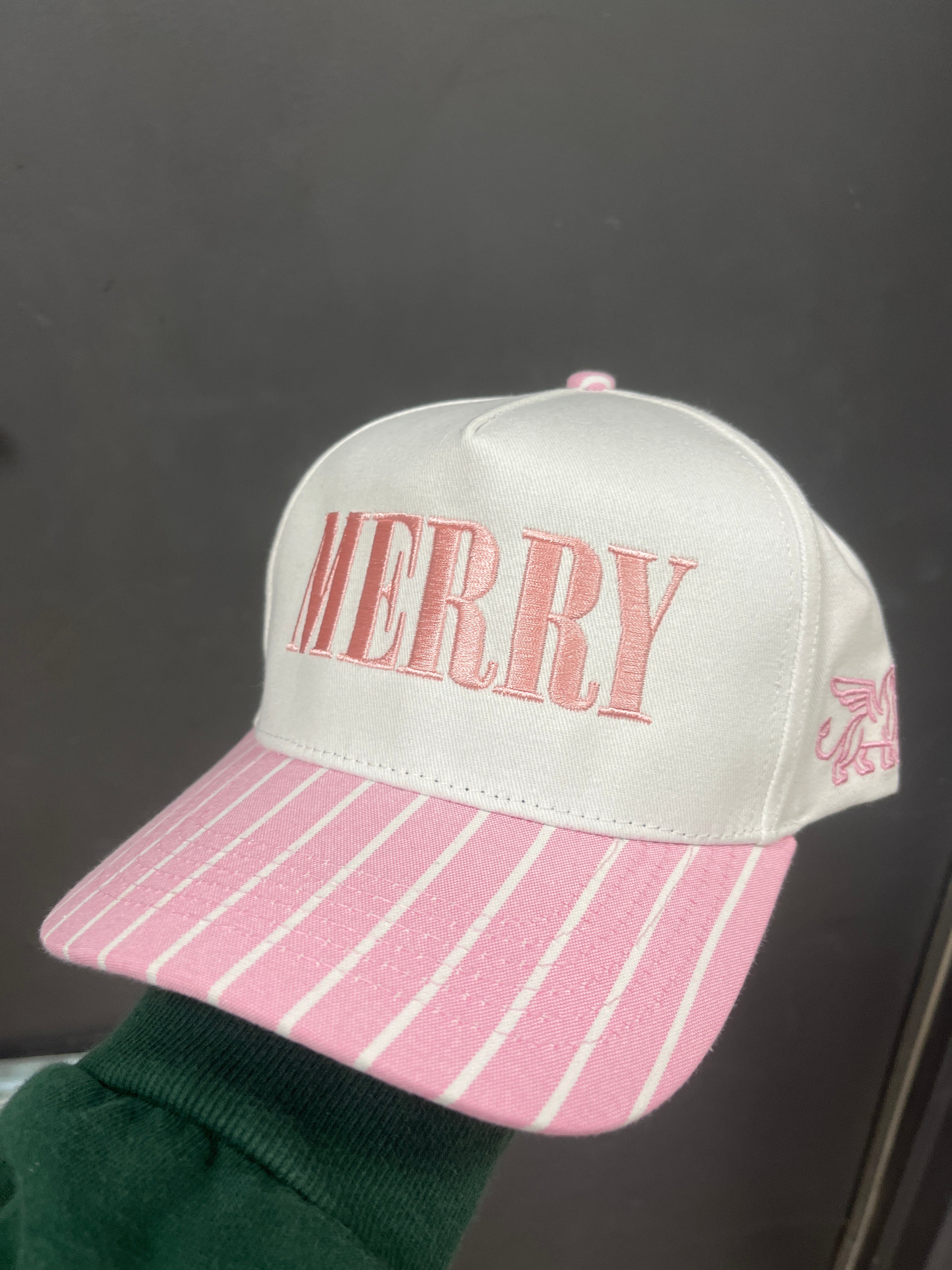 PINK STRIPED MERRY HAT