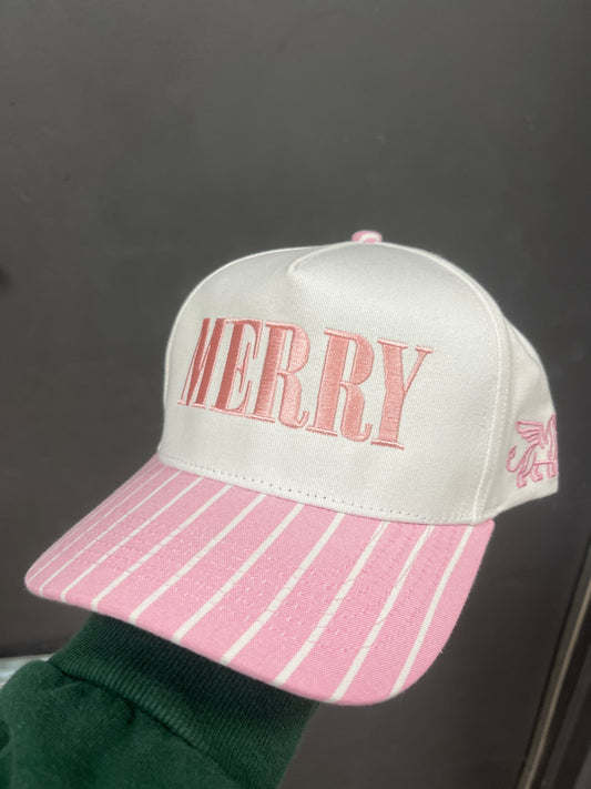 PINK STRIPED MERRY HAT