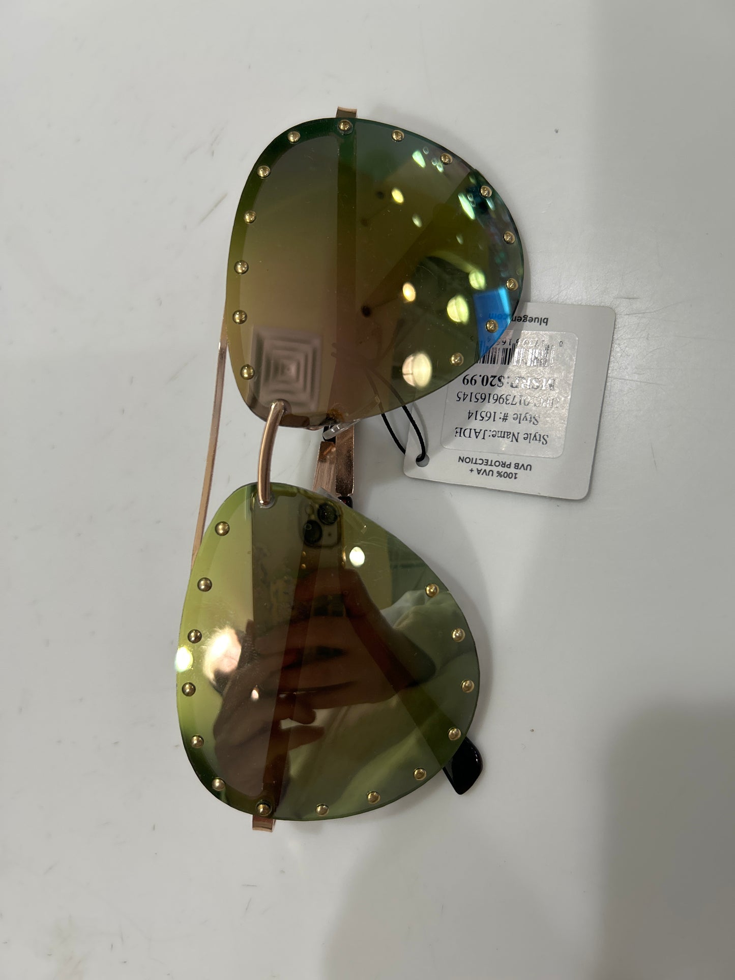 ROSE GOLD JADE SUNGLASSES WITH STUDS