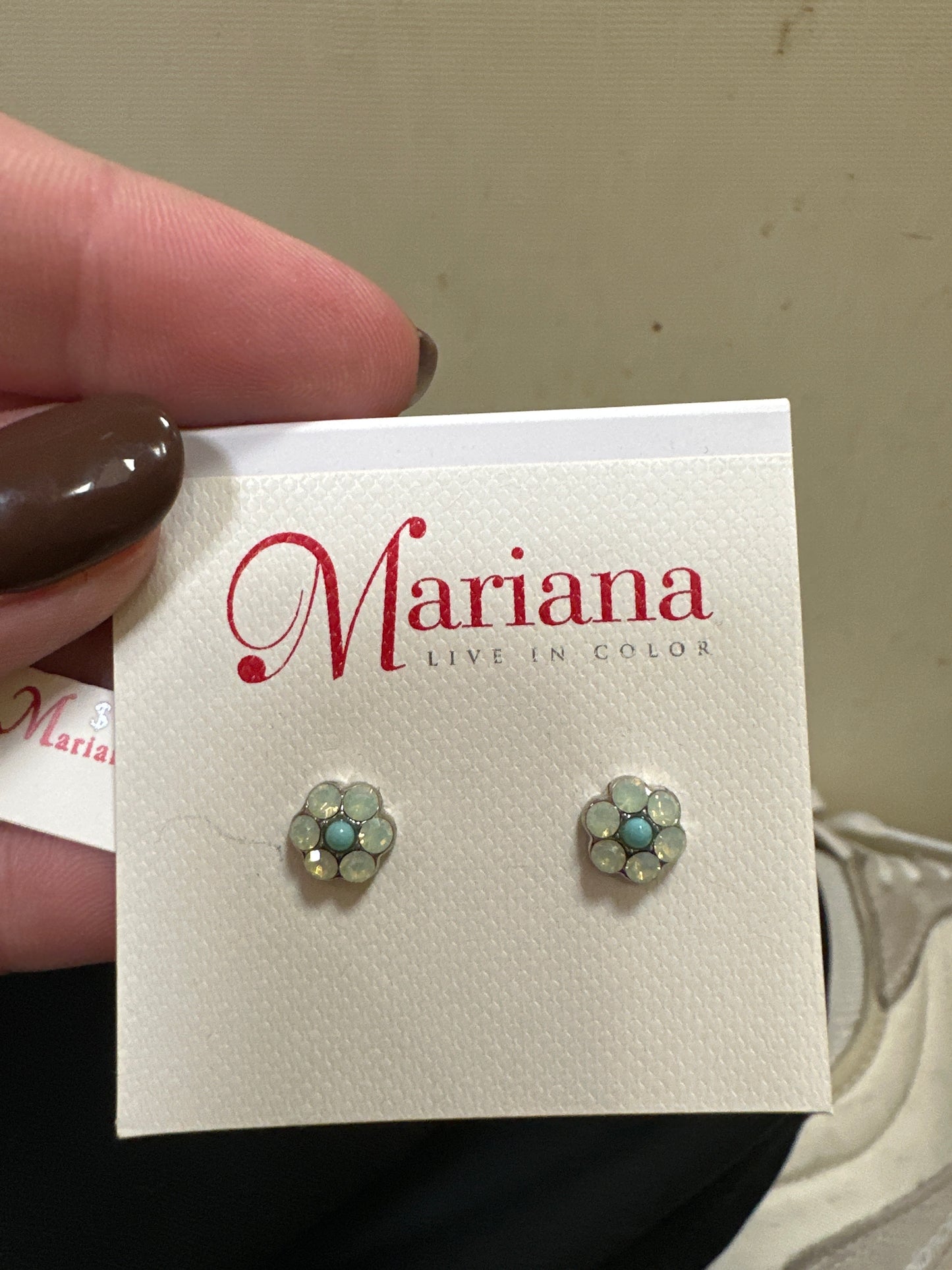 MARIANA EARRINGS -SLVR - SM FLOWER OPAL & TURQ