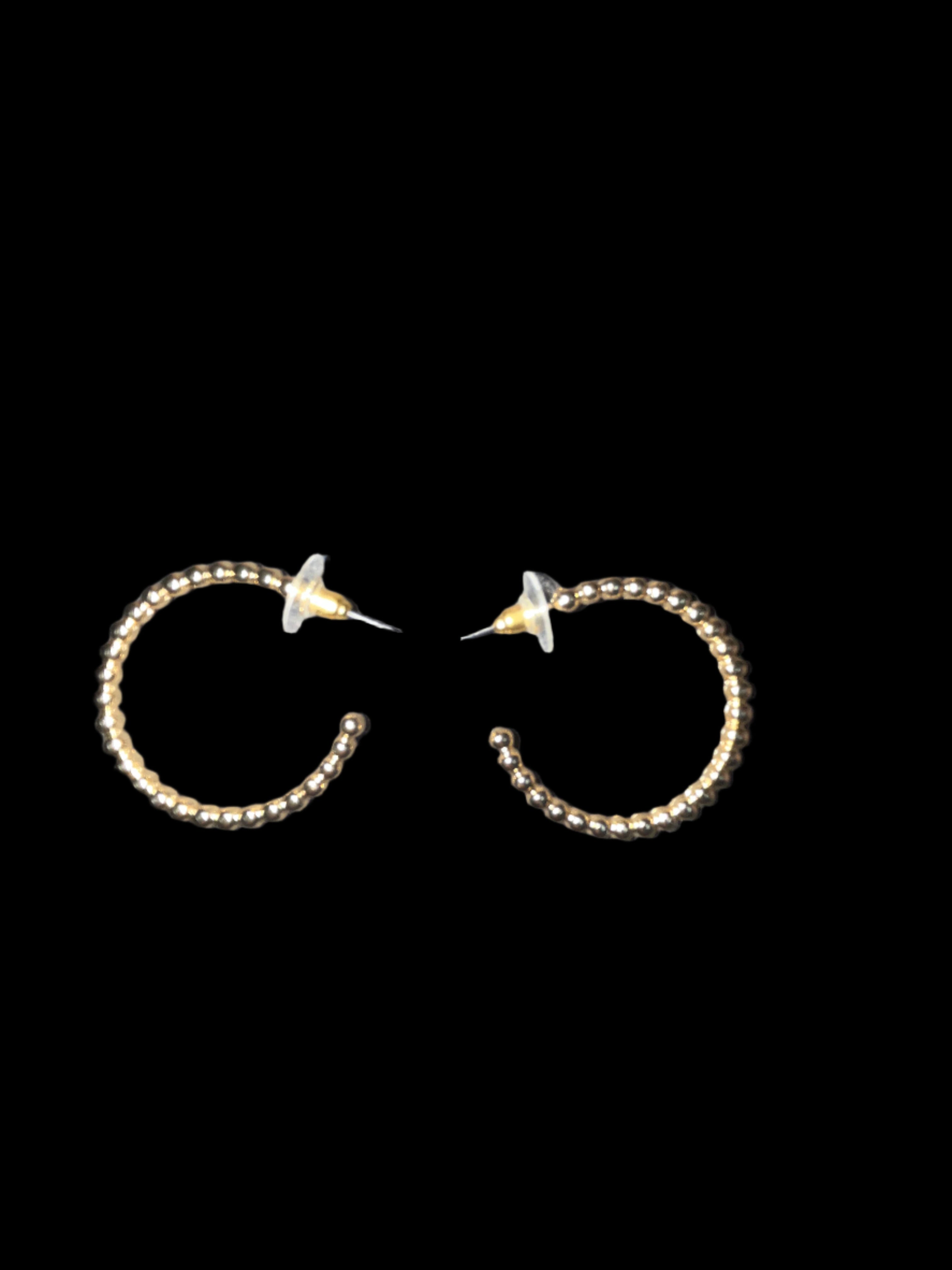 GOLD BEADED LOOK HOOP EARRINGS