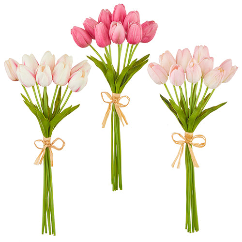 REAL TOUCH TULIP BUNDLE 15"