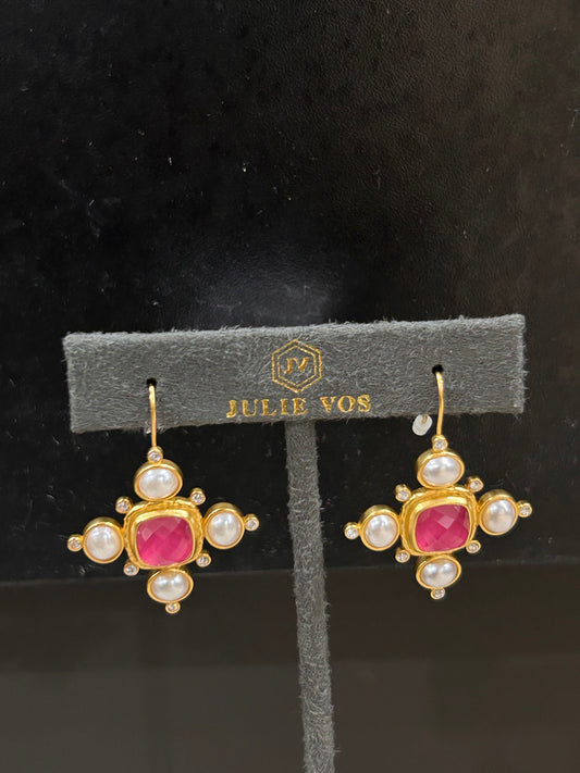 TUDOR EARRING-IRIDESCENT RASPBERRY