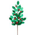27" Red Felt Holly Spray