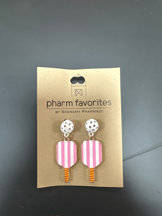 PICKLEBALL DROP EARRINGS - PINK