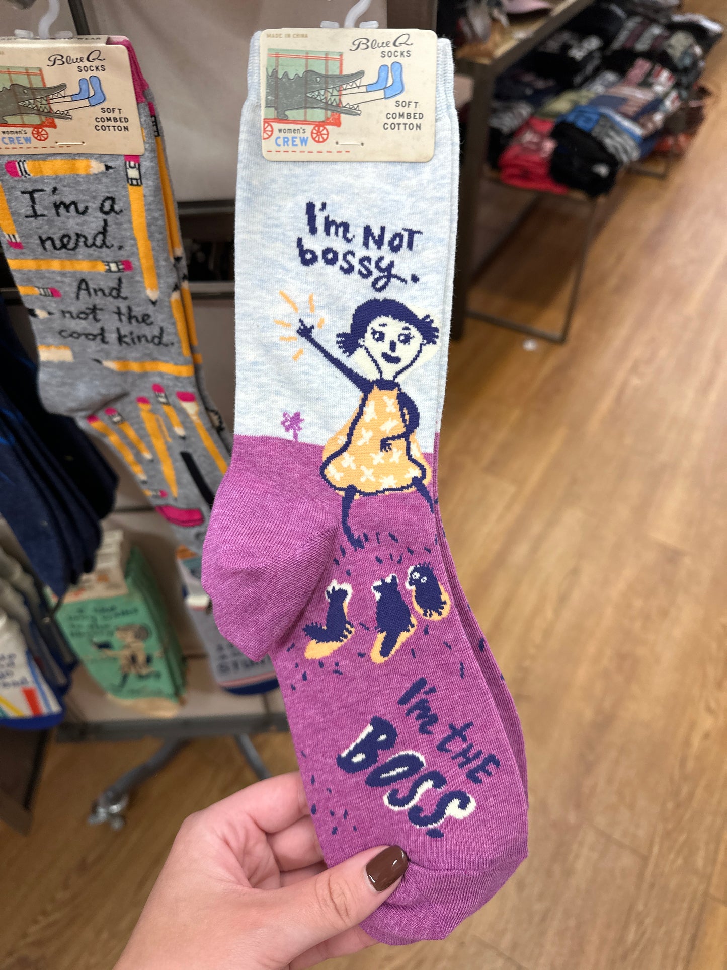 WOMENS CREW SOCKS - I'M NOT BOSSY