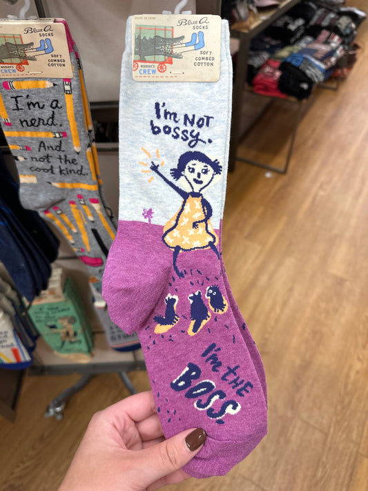WOMENS CREW SOCKS - I'M NOT BOSSY